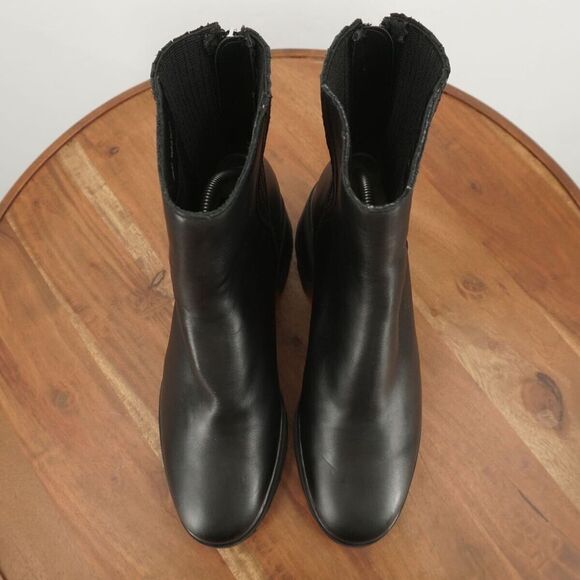 Dolce Vita Womens Martey Boots Booties Chunky Block Heel Black Leather Zip 9.5 - Picture 6 of 9